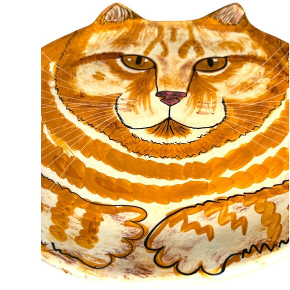 Vtg 2001 NINA LYMAN Hand-Painted Ceramic Cat Plate Large "Cats by Nina" 12.75" D - Picture 3 of 16